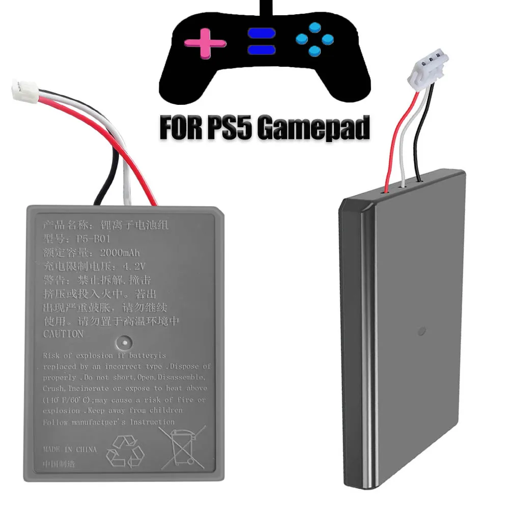 2000MA Gamepad şarj edilebilir pil İçin PS5 Denetleyici Pil Oyun Joystick Yedek Pil video oyunu Kontrol Aksesuarları