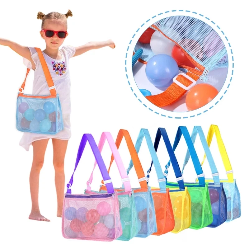 2022new plaj oyuncakları file çanta çocuk Kabuk Saklama Torbaları Havuz Çantaları plaj oyuncakları Erkek ve Kız Yüzme Aksesuarları