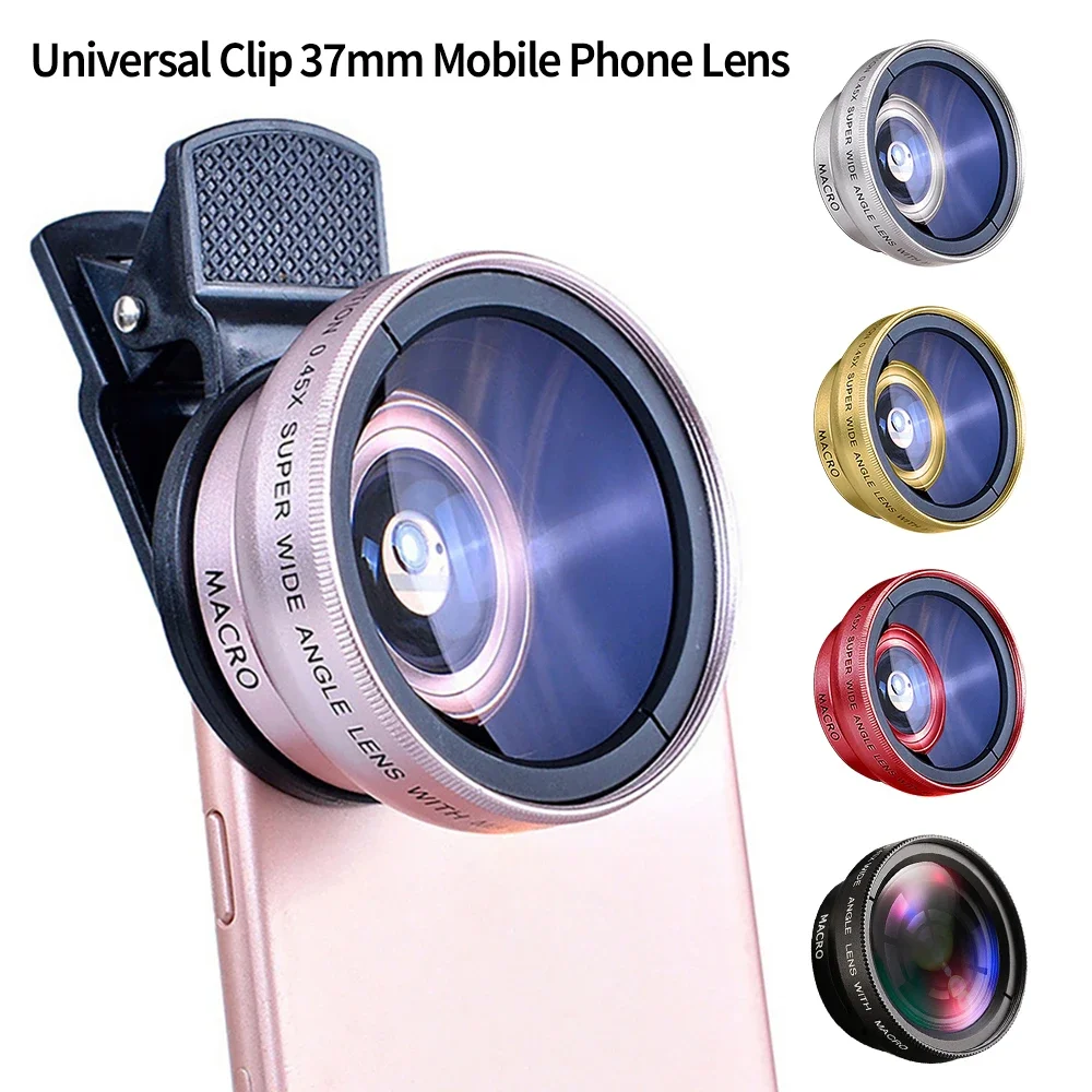2023 Yeni 2'si 1 Arada Evrensel Telefon Lensi 0.45 x Ultra Geniş Açı 12.5 x Makro HD Kamera Lensi