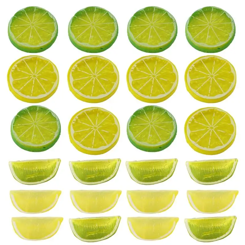 24 Adet Yapay Meyve Plastik Simülasyon Sahte Sarı Yeşil Limon Blok Düğün Ev Bahçe mutfak dekoru Parti Malzemeleri