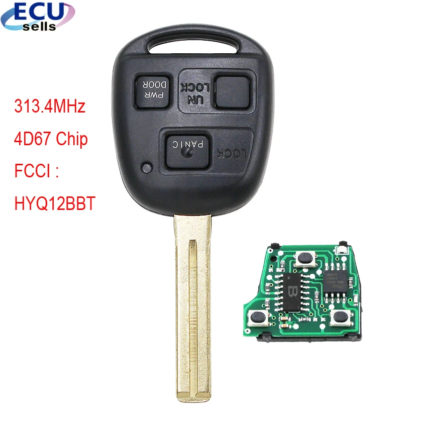 3 Düğmeli Uzak Anahtar 314.4 MHz,Lexus FCCI için 4D67 Çip :HYQ12BBT ,1511A-12BBT