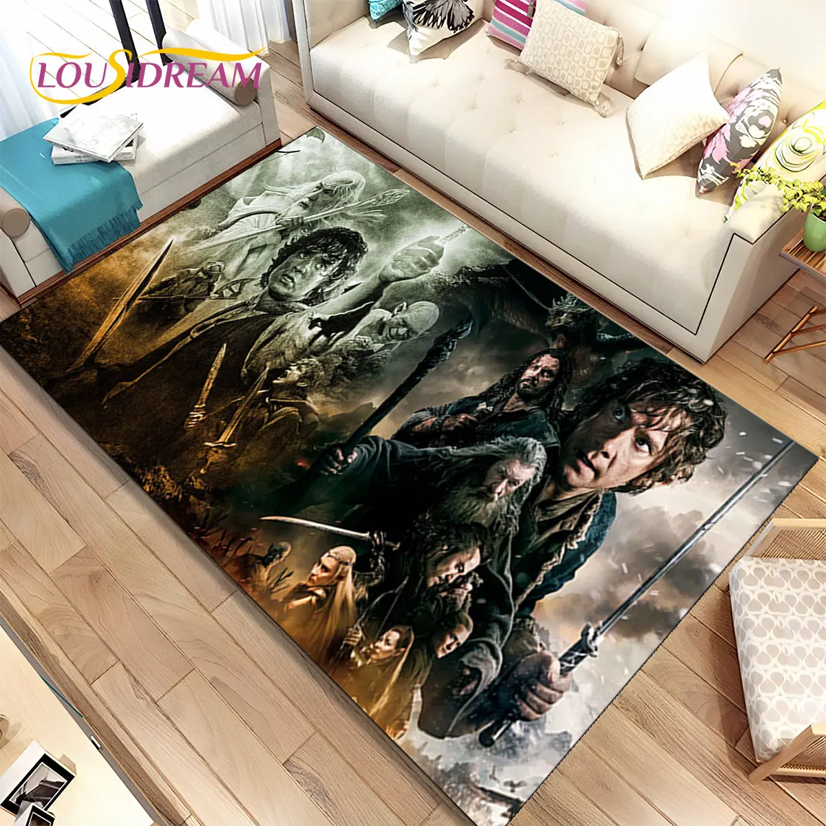 3D L-Yüzüklerin efendisi H-Hobbit Alan Kilim, Halı Kilim Ev Oturma Odası Yatak Odası Kanepe Paspas Dekor, çocuk Oyun kaymaz Zemin Mat