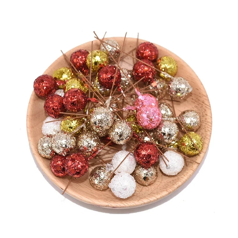50 Adet Yapay Glitter Berry Organlarındaki Kiraz İnci Meyveleri Düğün DIY Hediye Kutusu Dekore Çelenkler Noel Ev Dekorasyon