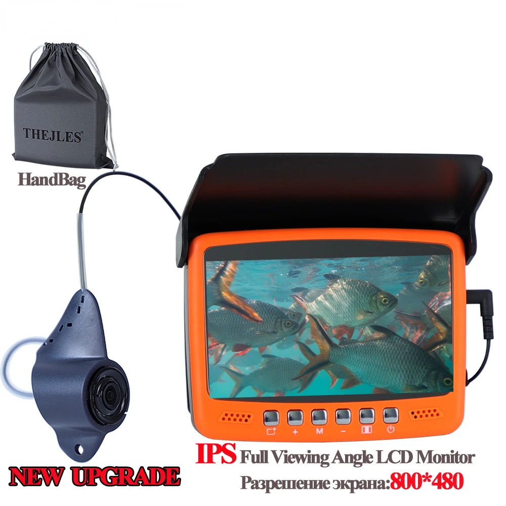 7HBS Video Balık Bulucu 4.3 İnç IPS LCD Ekran Kamera Kiti Kış Sualtı Buz Balıkçılık Manuel Arkadan Aydınlatmalı Erkek / erkek Hediye