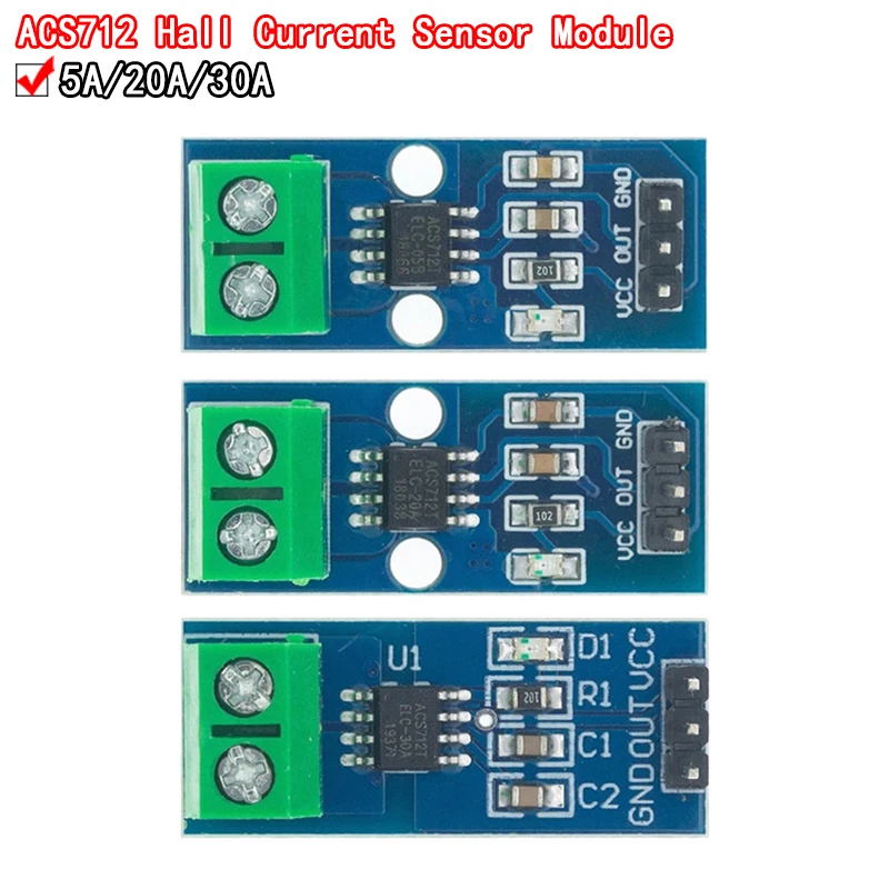 ACS712 5A 20A 30A Aralığı Hall Akım Sensörü Modülü Arduino İçin ACS712-30A ACS712-20A