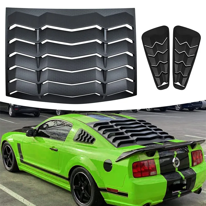 Arka ve Yan Pencere Panjurları Mat Siyah Cam Güneşlik Kepçe Kapakları GT Lambo Tarzı Ford Mustang 2005-2014 için