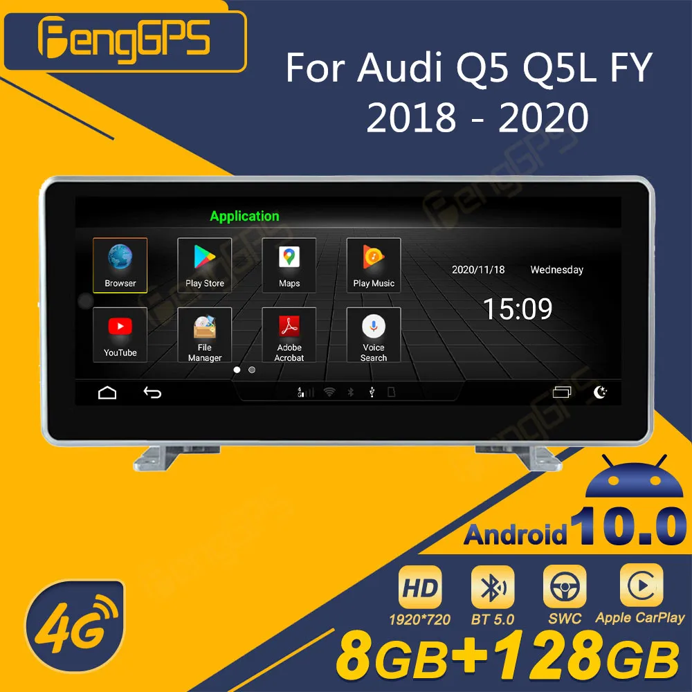 Audi için Q5 Q5L FY 2018-2020 Autoradio Android Araba Radyo 2 Din Stereo Alıcısı Multimedya DVD OYNATICI GPS navigasyon başkanı Ünitesi