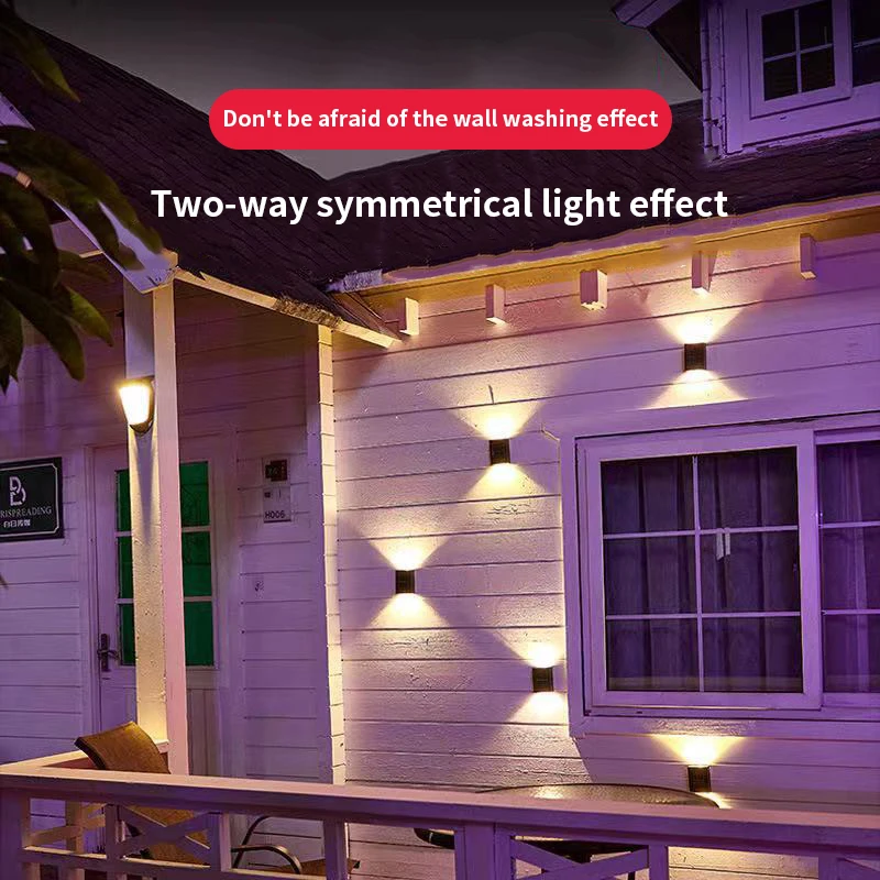 Açık güneş duvar lambası aydınlatma sensörü lambası sokak lambaları dış bahçe dekorasyon ışıkları su geçirmez solar ampul ışık açık
