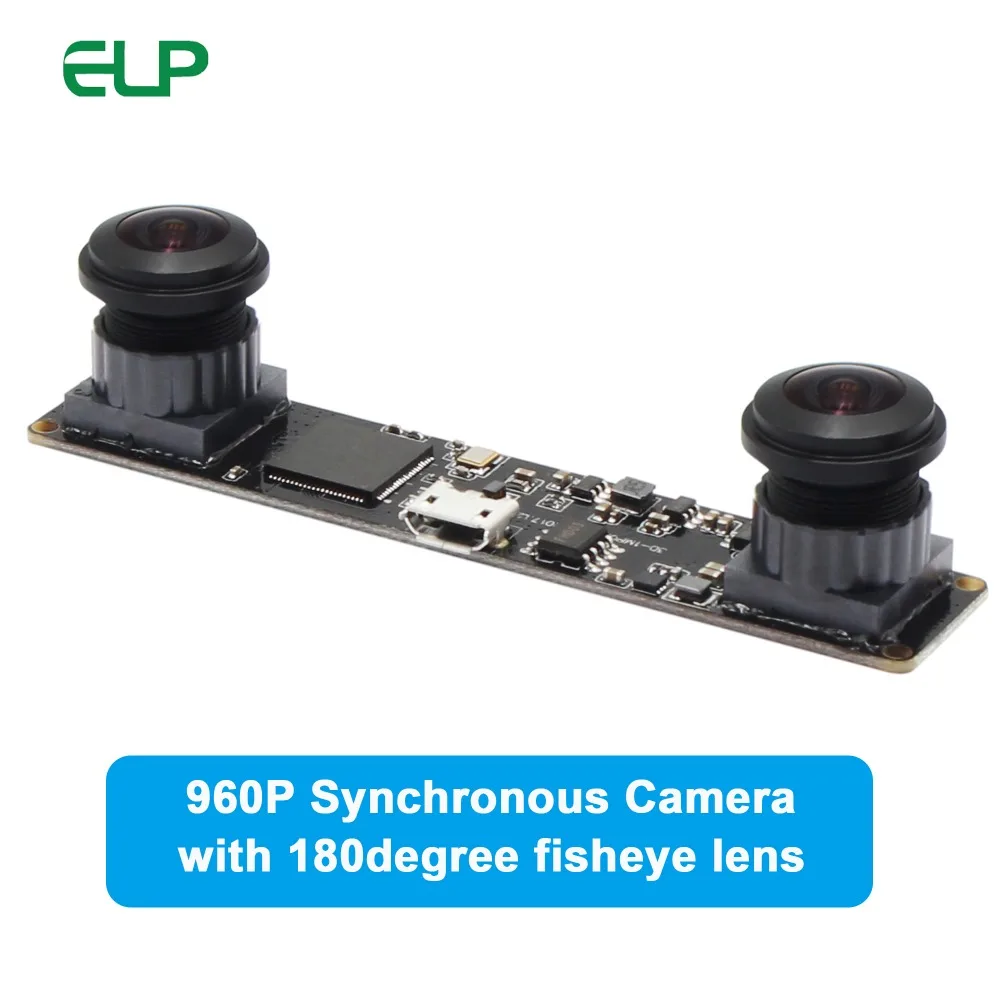 Balıkgözü Senkronizasyon USB kamera Stereo Kamerası MJPEG 60fps 2560X960 Çift lens OV9750 Endüstriyel Mini 80 * 16.5 mm kamera modülü