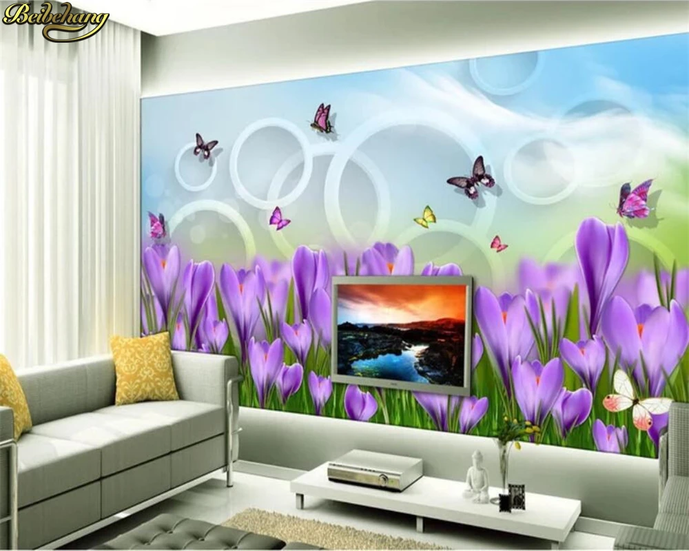beibehang Özel duvar kağıdı duvar resimleri 3D güzel rüya çiçekler TV arka plan duvar dekorasyon boyama duvar kağıtları ev dekor