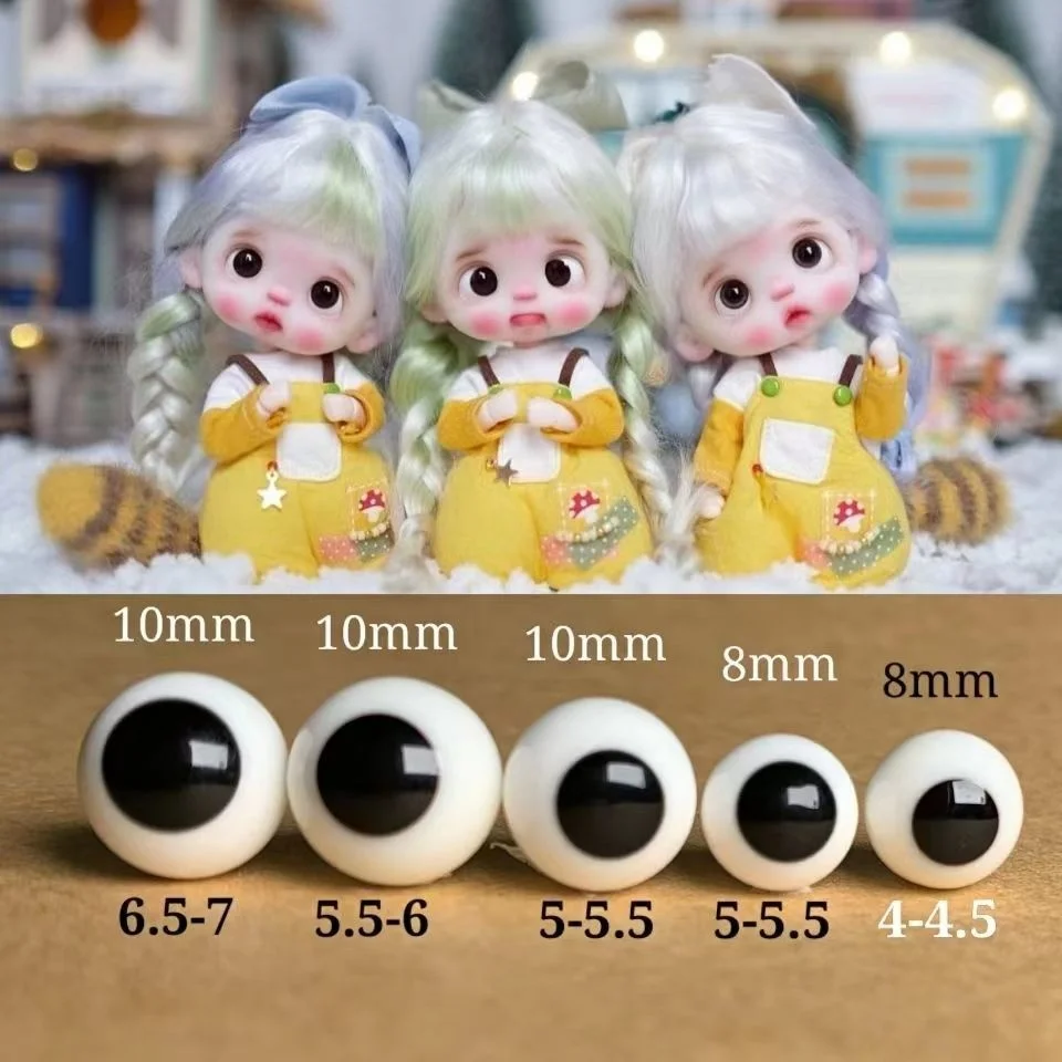 BJD Qbaby Cam Gözler Siyah Yuvarlak Top 4mm/6mm/8mm / 10mm / 12mm/14mm / 16mm Hareketli Cam Gözbebekleri Siyah Cam Gözbebekleri
