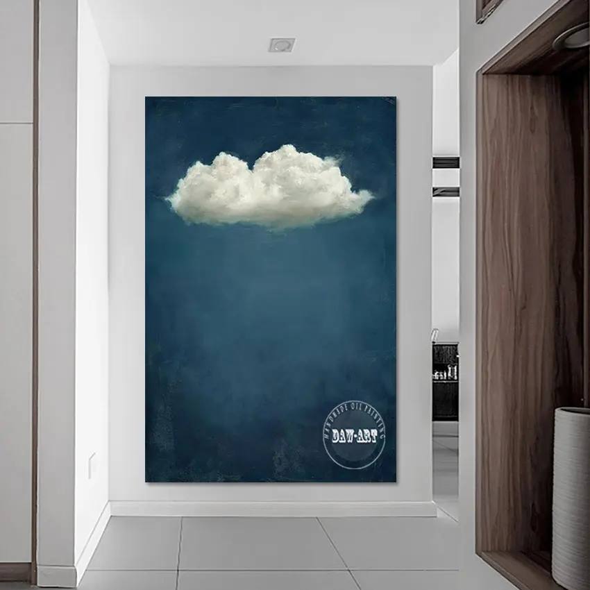 Bulut Doğal manzara resmi Duvar posteri sanat resmi Modern Soyut Akrilik Resim Oturma Odası Dekorasyon Çerçevesiz Için