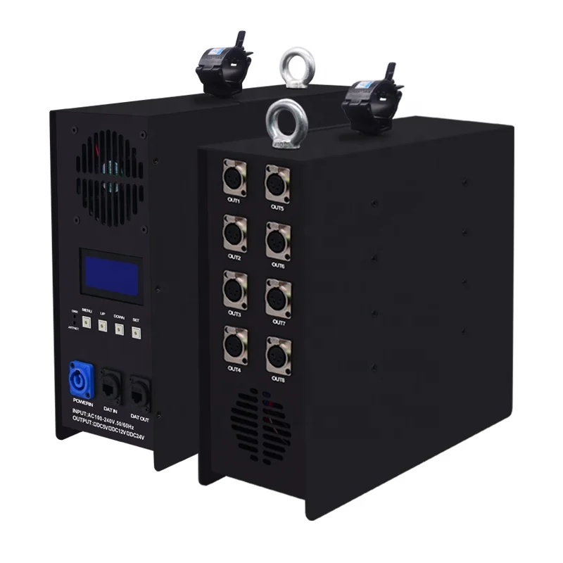 CL-804P-3; LED artnet / DMX SPI denetleyici; AC110-220V giriş; çıkış (8 port*680 piksel); maksimum güç çıkışı: 1400 W