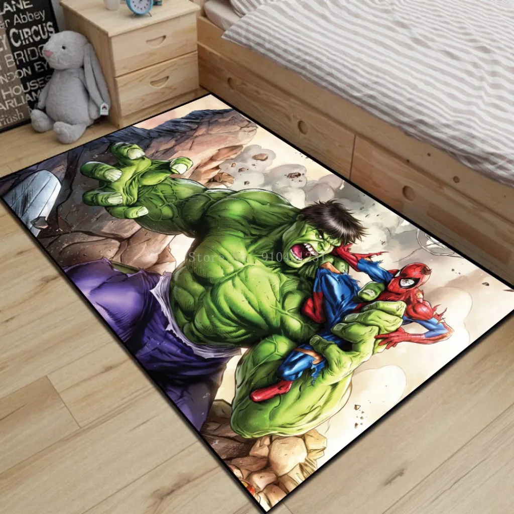 Disney Avengers Kaptan Amerika Örümcek Adam Demir Adam Hulk Halı Yatak Odası Oturma Odası Çocuk Hediyeler kaymaz Paspaslar Oyun Halı
