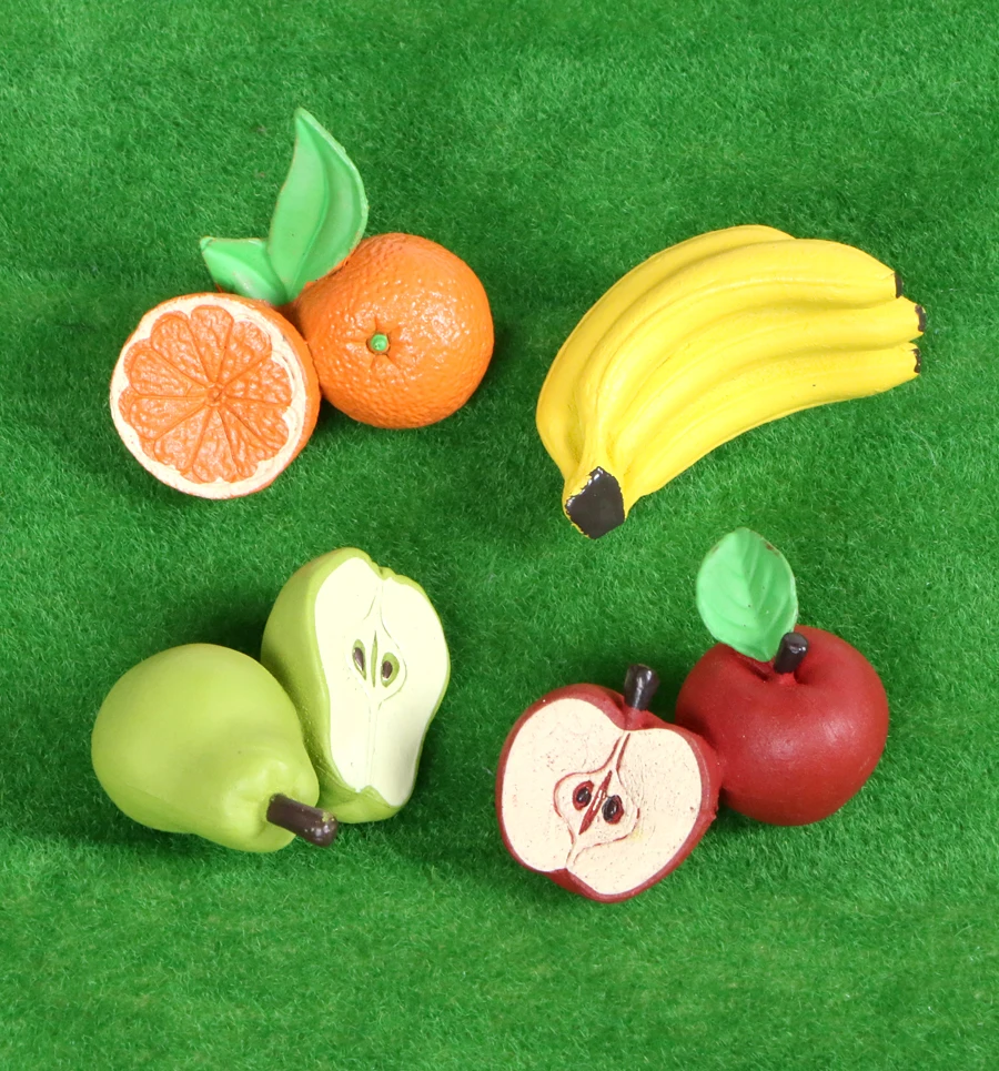 El Boyalı Gerçekçi Sebze Meyve Katı PVC Plastik Figürler Elma Mısır Aksiyon Figürü Montessori Eğitici çocuk için oyuncak