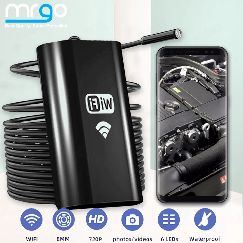 Endoskop Wifi Smartphone Esnek kameralı telefon Mikro Muayene Kanalizasyon Usb Tipi Android Endoskopik Mobil Boroskop Probu