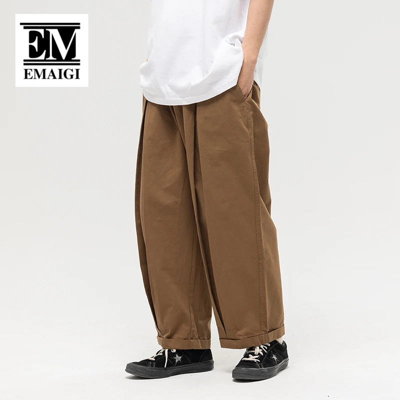 Erkekler Kadınlar Harajuku Streetwear Vintage Moda Gevşek Rahat Geniş Bacak Kargo Pantolon Erkek Cityboy harem pantolon Açık Pantolon