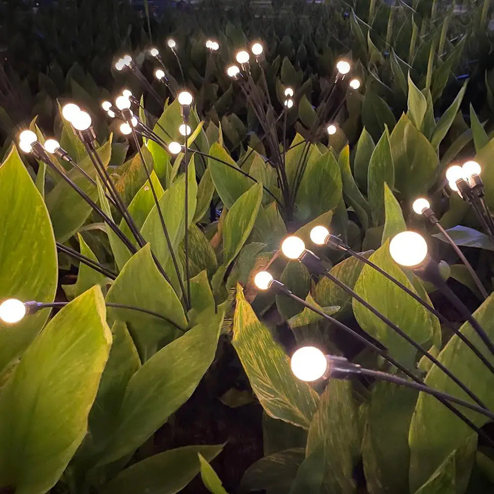 Güneş enerjili Firefly ışık güneş LED ışıkları noel bahçe ışıkları açık hava bahçe dekorasyonu çim peyzaj güneş lambası