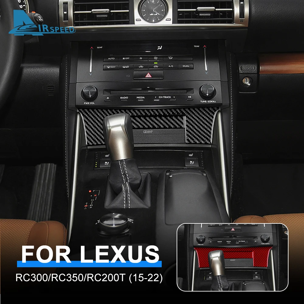 HAVA hızı İçin Gerçek Karbon Fiber Etiket Lexus RC300 RC350 RC200T 2015-2022 Araba Merkezi Konsol İç Trim Dekor Aksesuarları