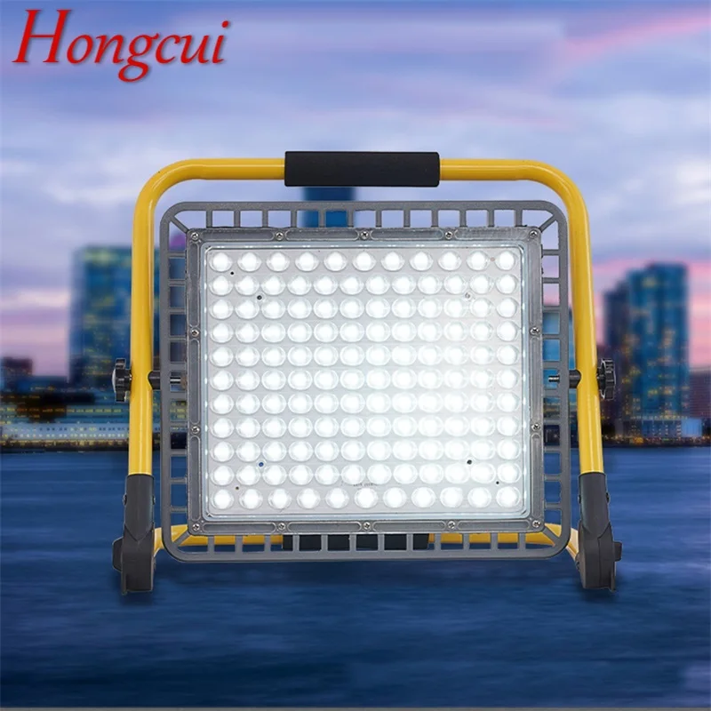 Hongcuı açık projektör kamp lambası su geçirmez şarj edilebilir LED gece taşınabilir acil ışık