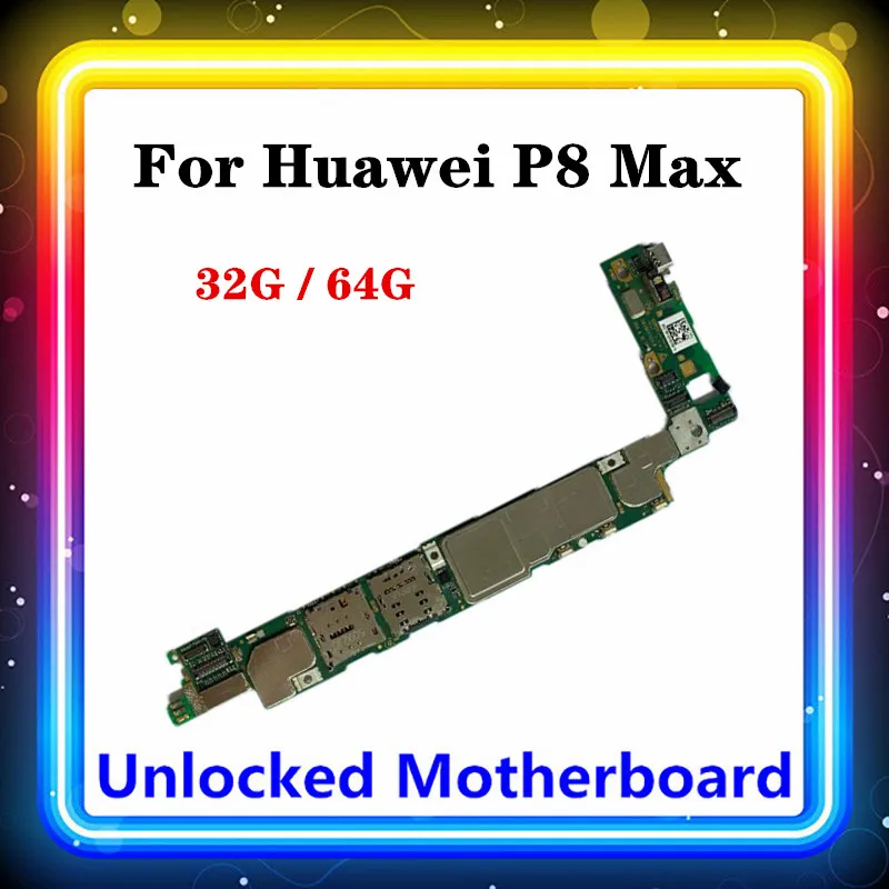 huawei P8 Max MotherboardAndroid İŞLETİM SİSTEMİ Yüklü 32G 64G Depolama İyi Çalışma Temiz Tam Kullanım Anakart Mantık Kurulu