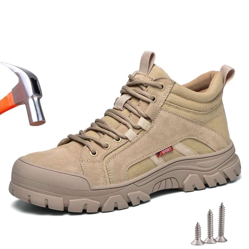 Iş Güvenliği Ayakkabıları Erkekler Kadınlar Koruyucu Çelik burunlu güvenlik Botları Yıkılmaz Nefes Wrap Kafa Kevlar İş Sneakers