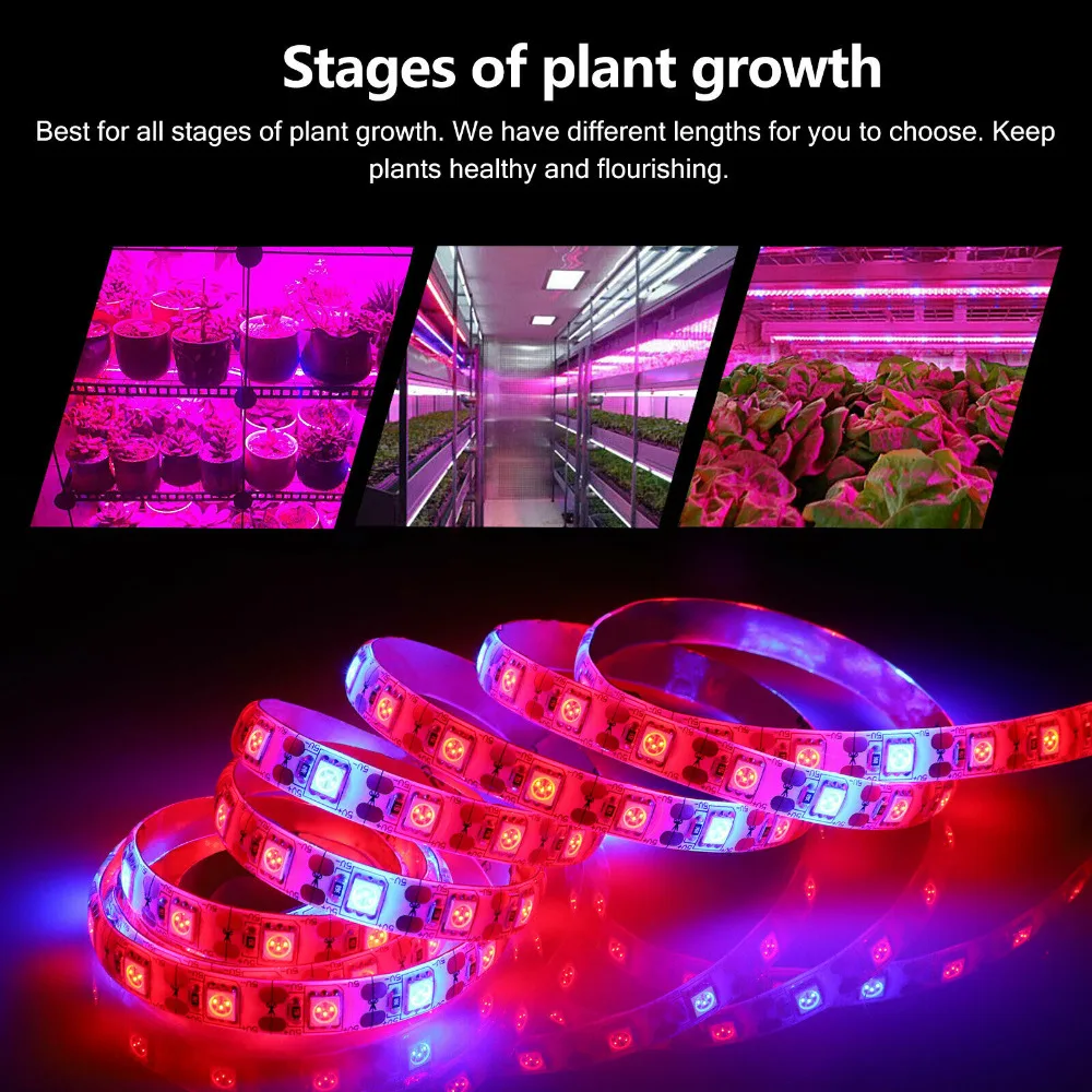 Işık büyümeye yol açtı tam spektrum 5050 dokunmatik anahtarı LED Phyto lambaları bitkiler topraksız sera Büyüyen 5V USB büyümek ışık şeridi