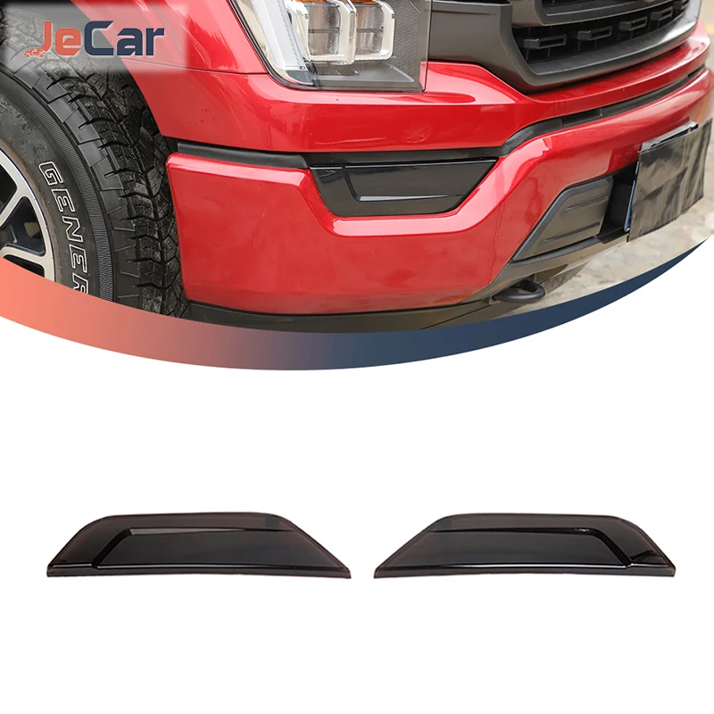 JeCar Siyah Araba Ön Tampon Sis Lambası Dekorasyon Kapak Çıkartmalar ABS Ford F150 2021 Up Araba Pervaz Dış Aksesuarlar