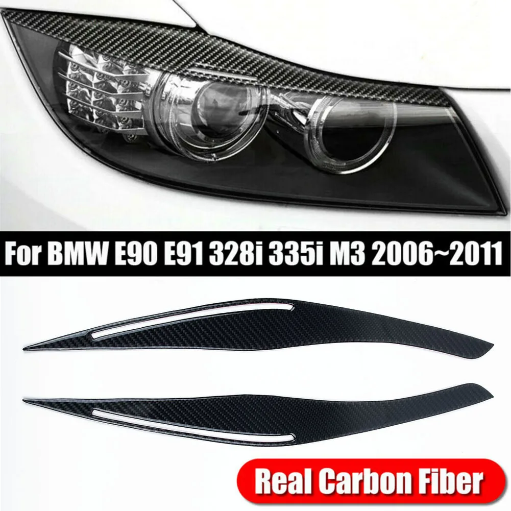Karbon Fiber Far gözkapağı Kaş Kapağı BMW E90 / E91 3 Serisi 4-door Sedan Ve Van 2009~2012 Far Göz Kapağı Kapağı