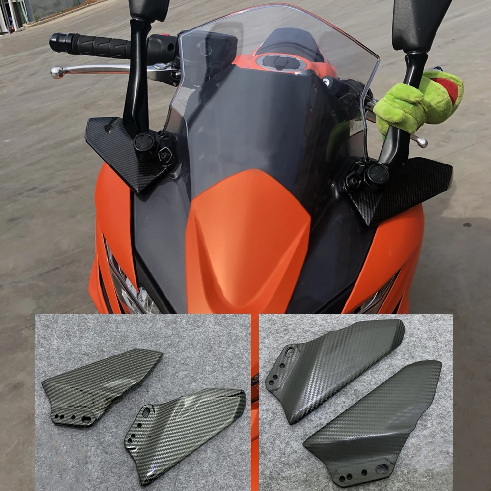 Kawasaki Ninja 650 için Winglet Aerodinamik Sabit Kanat Spoiler Dikiz Aynası Fairing Moto Parçaları ER6 2019 2020 2021 2022 Karbon
