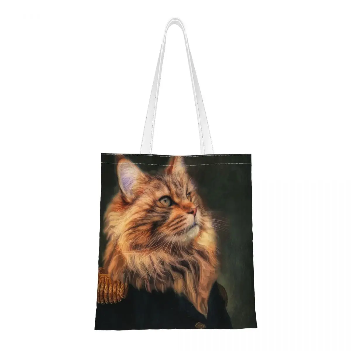 Kitty Kediler Pet Klasik Kraliyet omuz çantaları Tuval Alışveriş Çantaları Moda Büyük Kapasiteli Tuval Tote Çanta Katlanabilir Kanvas Çanta