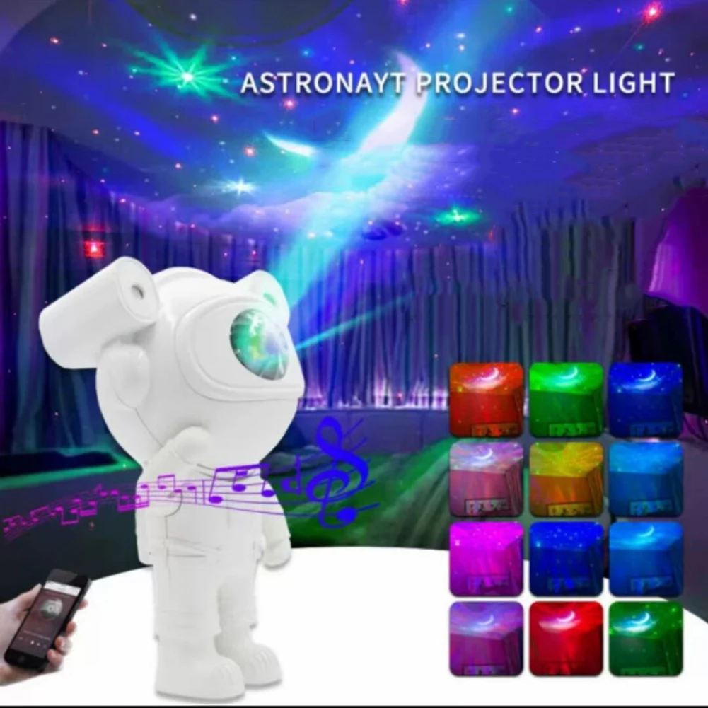 LED Astronot Peyzaj Projektör Lambası Uzaktan Kumanda ile Renkli Projektör Lambası Dönebilen Karikatür 5V / 1A Odası Dekorasyon Sahne
