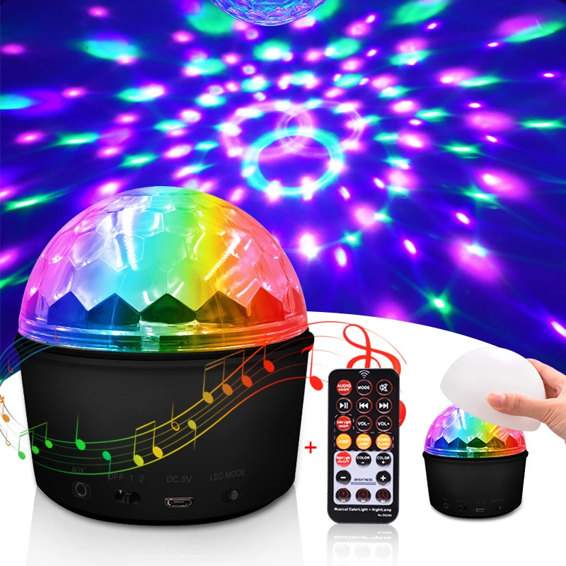 LED disko ışık topları 9 Renkler 9W sihirli projektör sahne ışığı Kulübü lamba etkisi Mini kablosuz bluetooth hoparlör uzaktan Kumanda ile