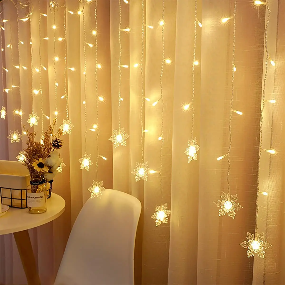 Led Navidad perde ışık peri ışıkları noel ışıkları Led saçağı ışıkları yatak odası parti bahçe aile düğün dekorasyon