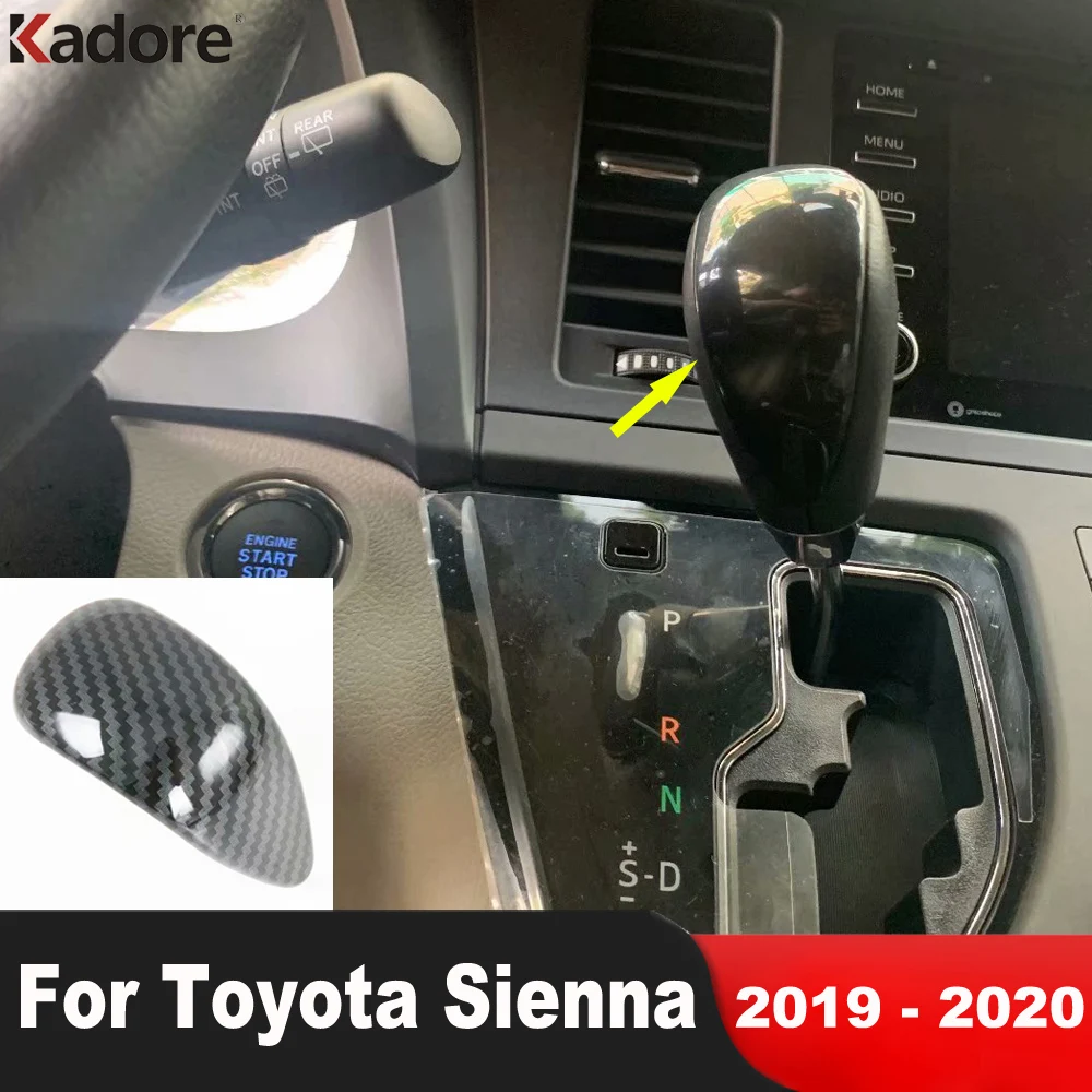 Manuel vites topuzu golf sopası kılıfı Trim Toyota Sienna 2019 İçin 2020 Karbon Fiber vites kapakları Çerçeve İç Aksesuarları AT modeli