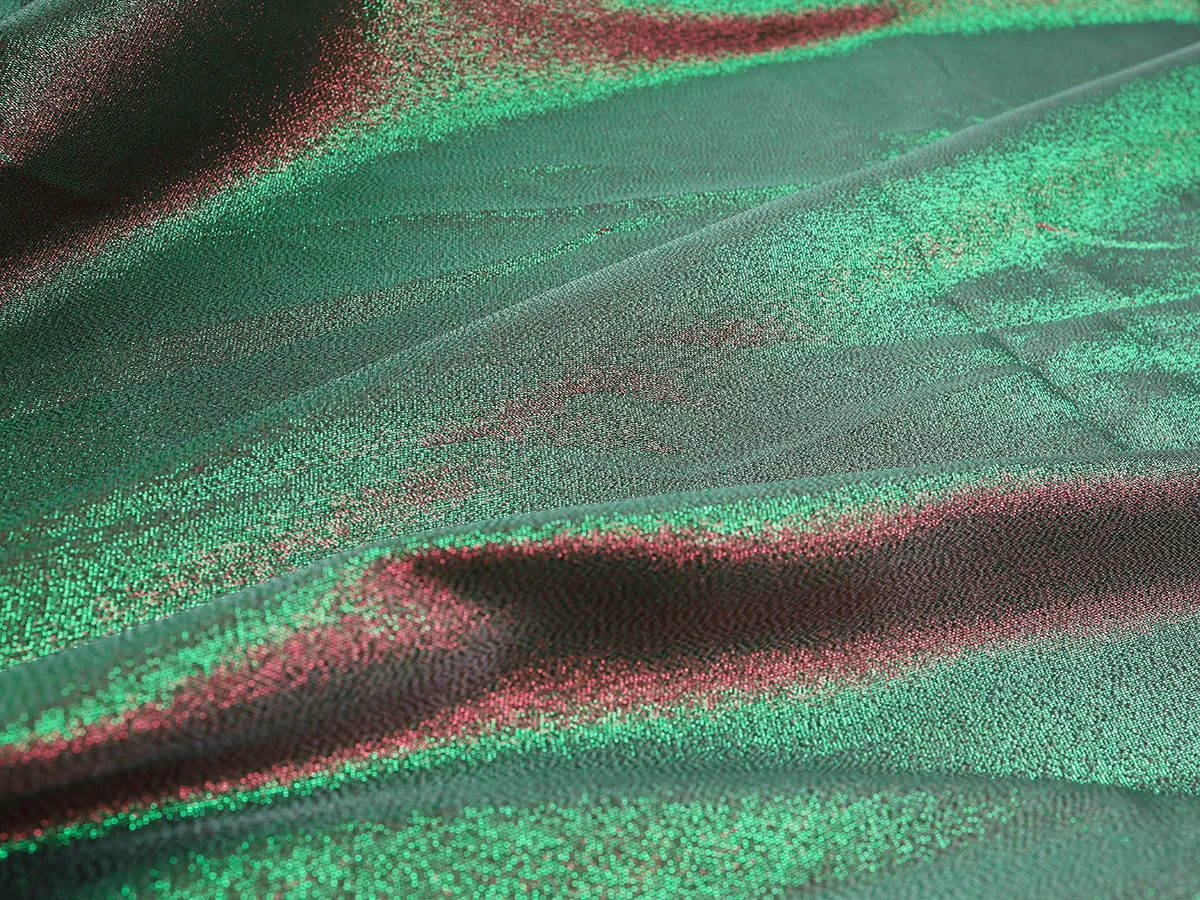 Metalik Polyester İplik Yanardöner Jakarlı Kumaş 150cm Genişliğinde-Metre İle Satılır
