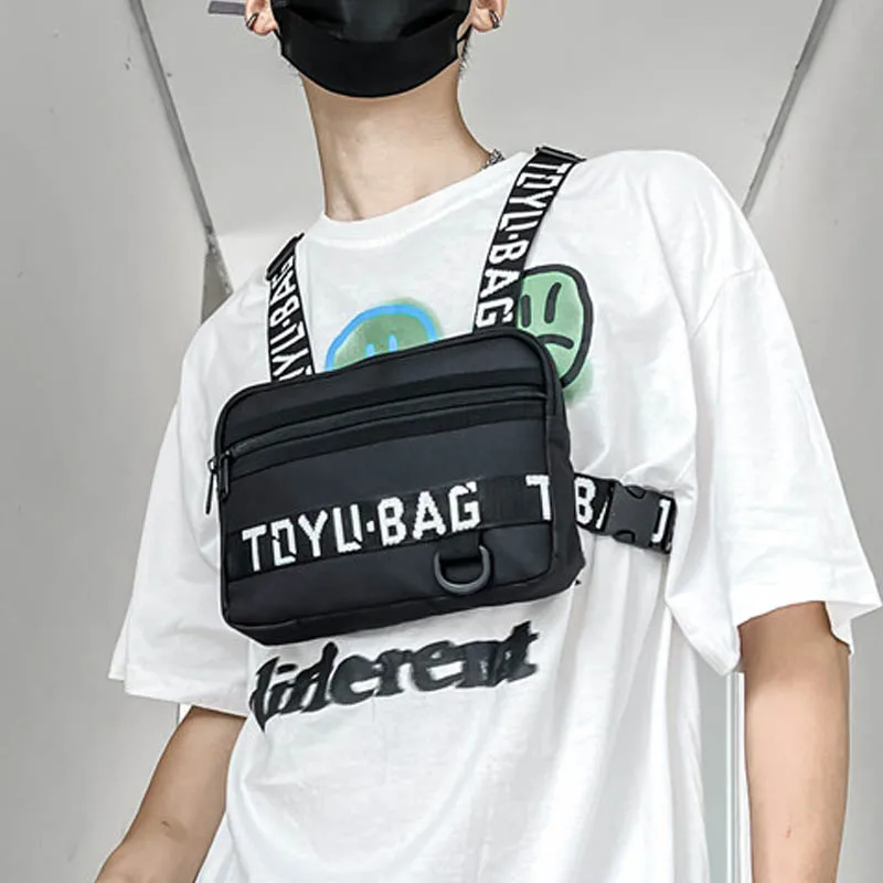 Moda Taktik Göğüs Çanta Kadın Fonksiyonel Mermi Hip Hop Yelek Streetwear Çanta Yeni Bel Paketleri Unisex Mektup Göğüs Rig Çantası