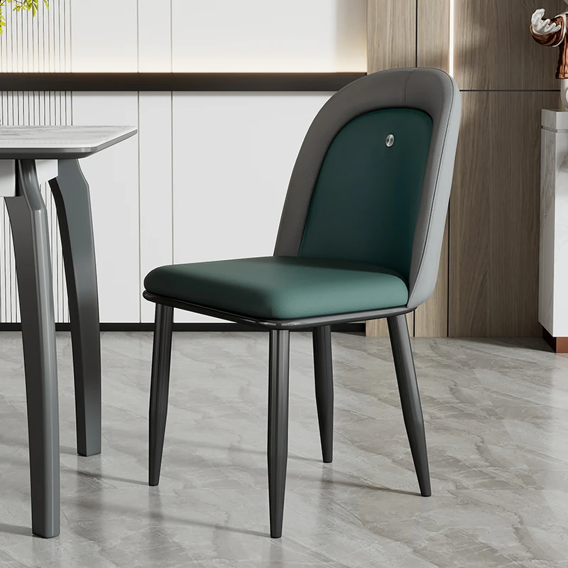 Modern Lüks yemek sandalyeleri İskandinav Deri Kadife Modern Sandalye Bar Metal Cep Sillas De Comedor Tasarımcı Ev Mobilyaları
