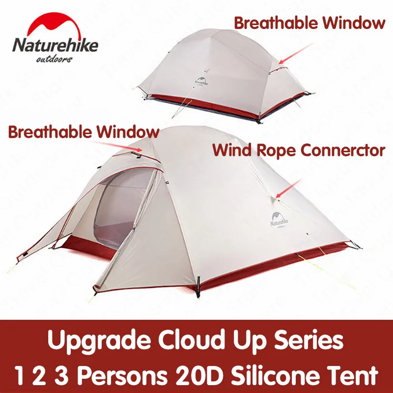 Naturehike Yeni Yükseltme CloudUp Serisi 1 2 3 Kişi Ultralight 20D Silikon Çift Katmanlı Kamp Çadırı Mat NH17T001-T