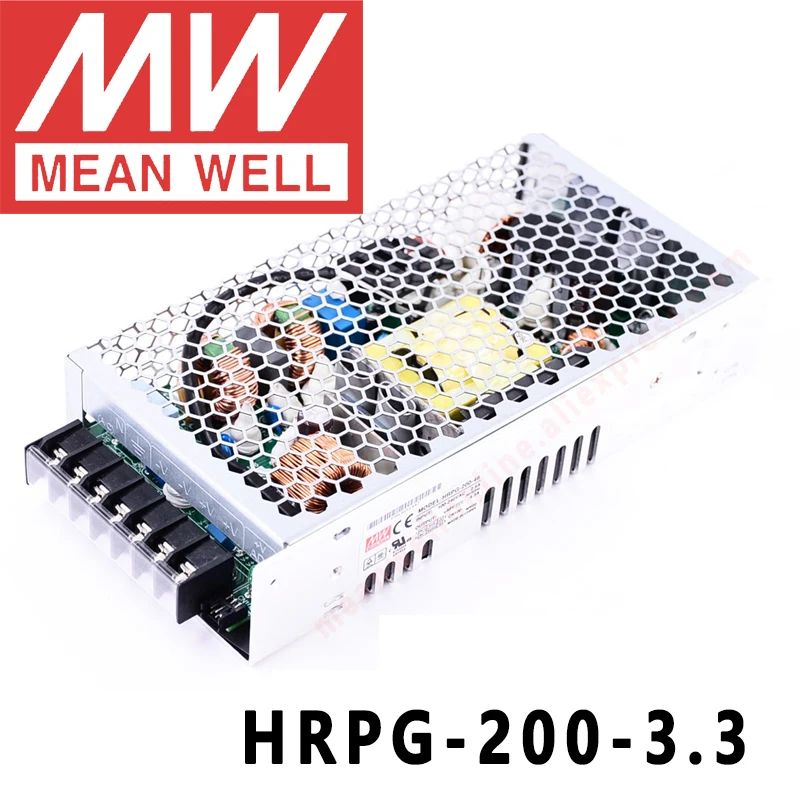 Orijinal ORTALAMA KUYU HRPG-200-3.3 3.3 V 40A meanwell HRPG-200 PFC Fonksiyonu ile 3.3 V 132 W Tek Çıkış Güç Kaynağı