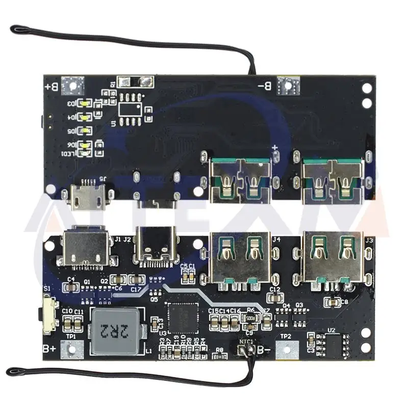 QC4.0 QC3. 0 LED Çift USB 5V 4.5 A 22.5 W Mikro / Tip-C USB Mobil Güç Bankası 18650 Şarj Modülü Sıcaklık / Devre Koruması