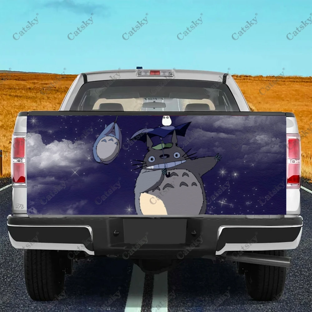 Sevimli Totoro Anime Özel Araba Kuyruk Bagaj Koruyucu Sticker Çıkartma Araba Hood Tam Vücut dekorasyon çıkartması SUV Off-road Pikap Araba