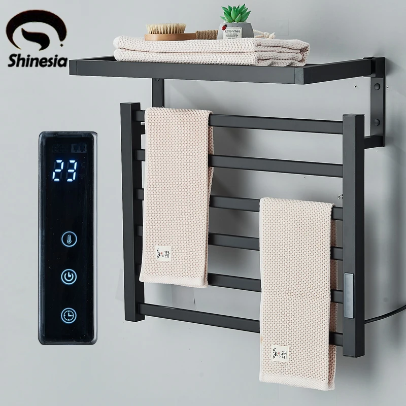 Shinesia siyah / beyaz elektrikli havlu askısı dokunmatik dijital ekran Enerji Tasarrufu elektrikli havlu tutucu havlu ısıtıcı termostatik