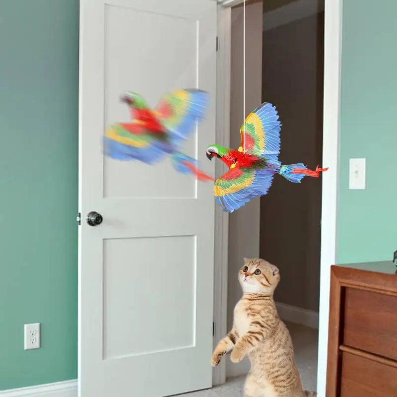 Simülasyon Kuş İnteraktif Kedi Oyuncak Elektrikli Asılı Kartal Uçan Kuş Kedi Teasering Oyun Kedi Sopa Scratch Halat Yavru Köpek Oyuncak