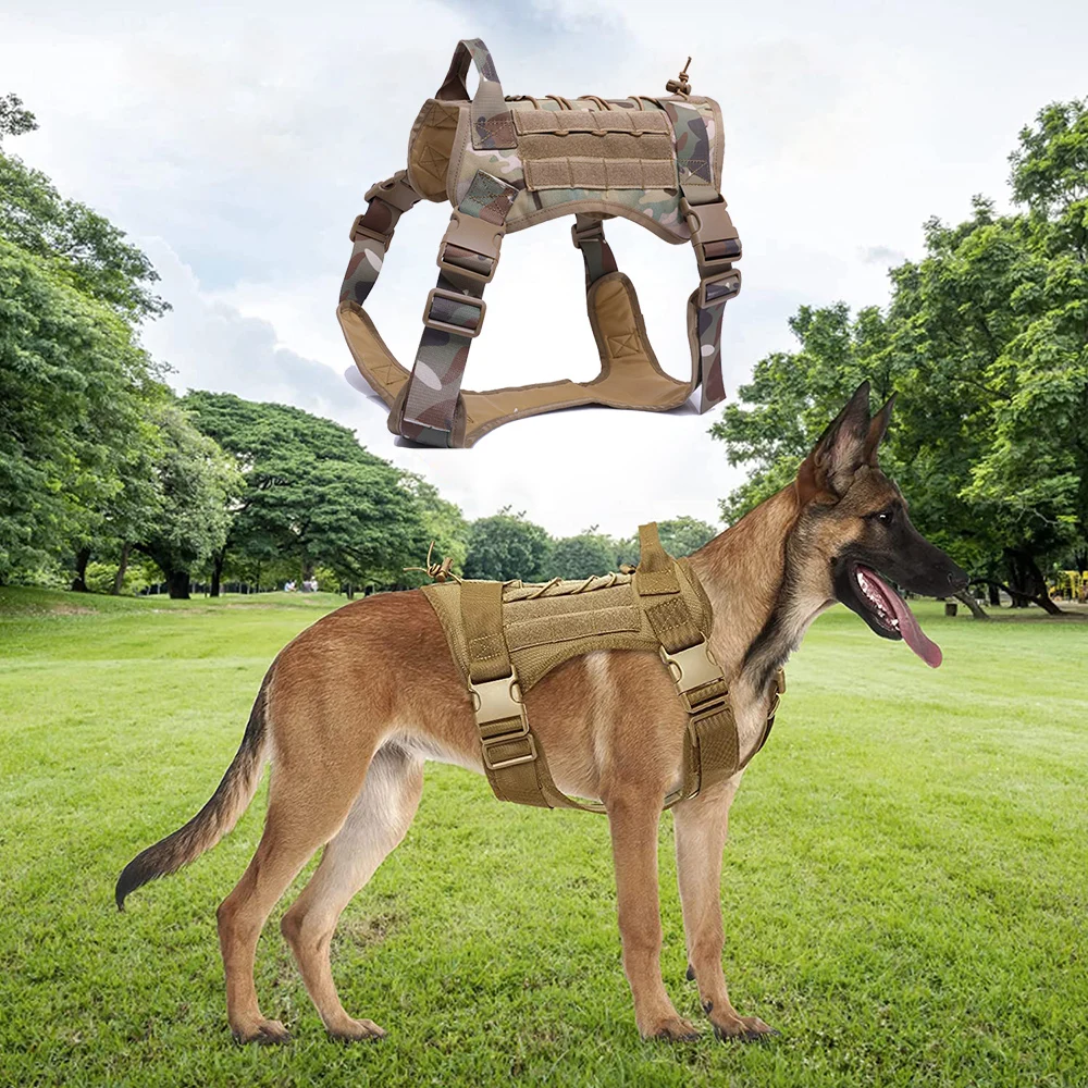 Taktik Köpek Koşum Yürüyüş Eğitim Molle Sistemi Yelek Kolu Tasma Seti Küçük Orta Büyük Köpekler Kanca Velcro Köpek Yama