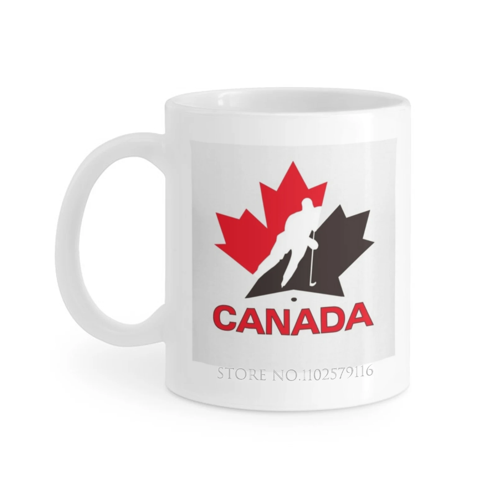 Takım Kanada Beyaz Kupa Baskılı komik çay bardağı Hediye Kişiselleştirilmiş Kahve Kupaları Takım Hokeyi Kahve Kupaları Bardak Süt çay Bardağı