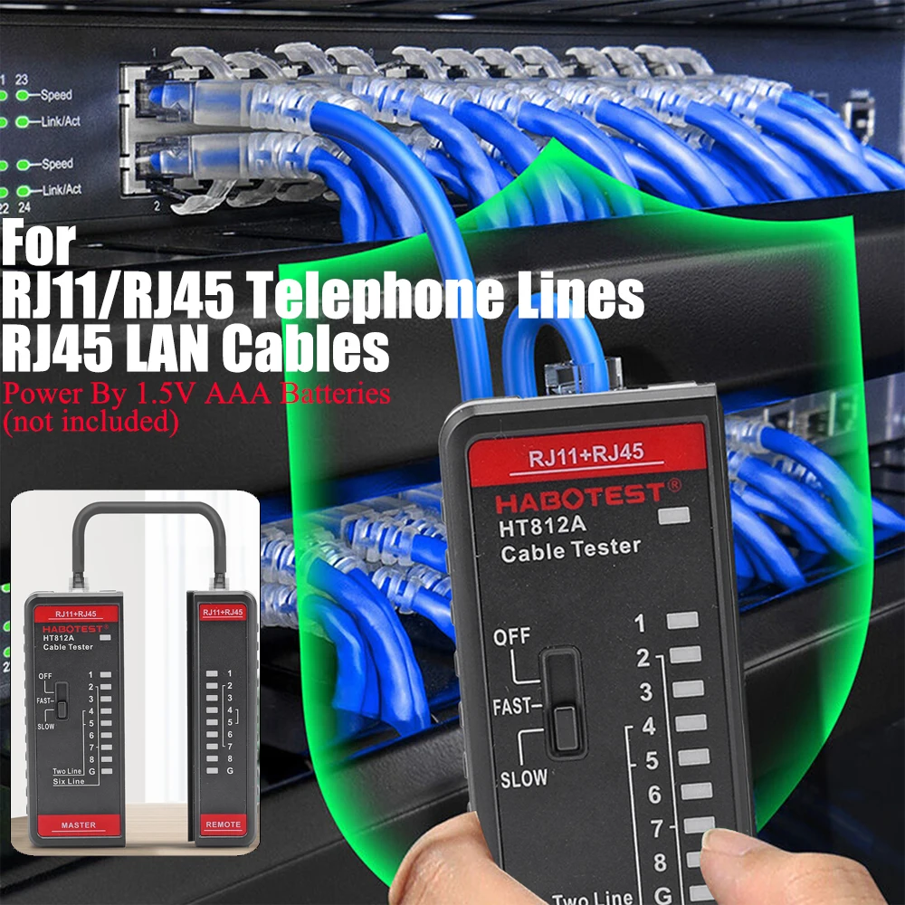 Tel Tracker Telefon Hattı test ölçüm cihazı HT812A Ağ Kablosu Test Cihazı Telefon ve Ağ Hattı Bulucu RJ11 RJ45 Test Cihazı