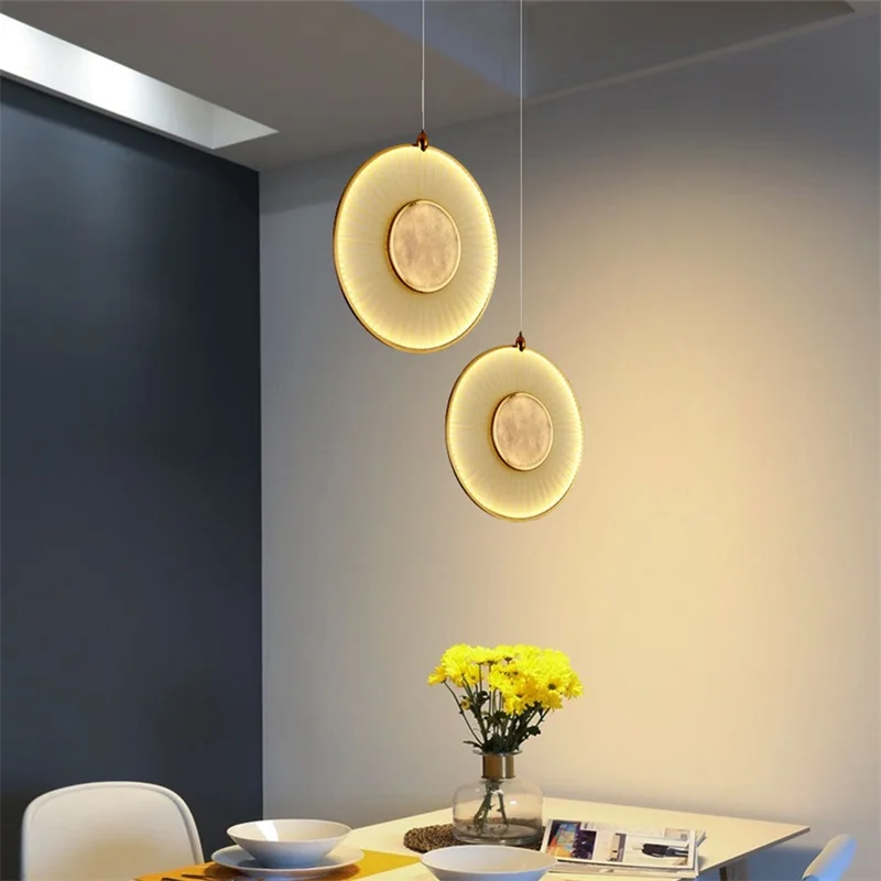 TEMAR iskandinav sarkıt Modern yuvarlak LED yaratıcı tasarım dekorasyon oturma yemek odası yatak odası için ışık