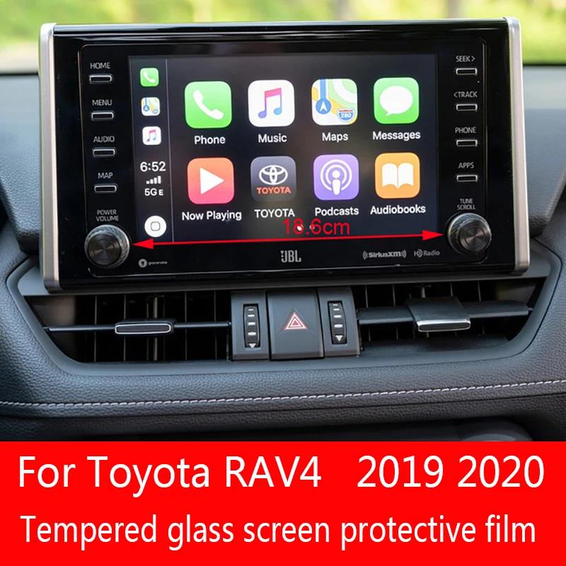 Temperli cam ekran koruyucu film Toyota RAV4 5th 8 inç merkezi kontrol ekran araba navigasyon koruyucu 2019 2020