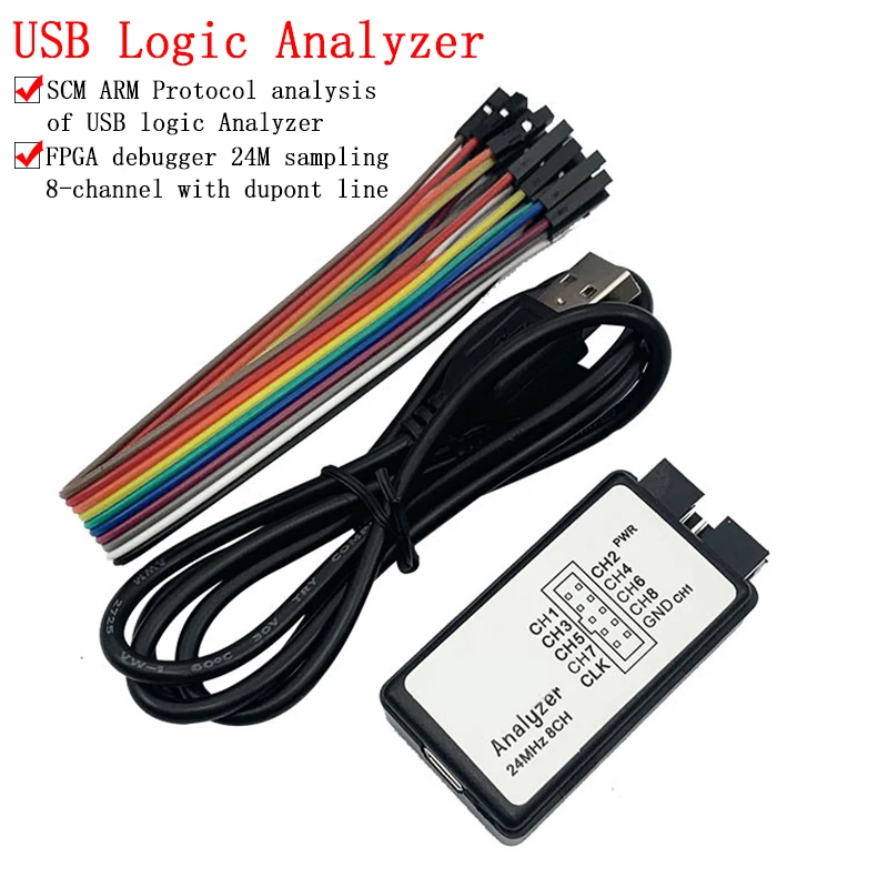 USB Mantık Analizörü 24 MHz 8 Kanal 24 M/saniye Mantık Analizörü İçin Hata Ayıklayıcı ARM FPGA Mantık Analizörü Mantık 24 M 8CH
